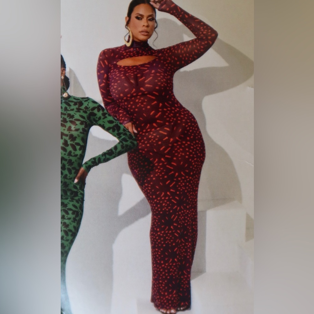 OFUURE Aminah Long Sleeve Maxi Mesh Dress